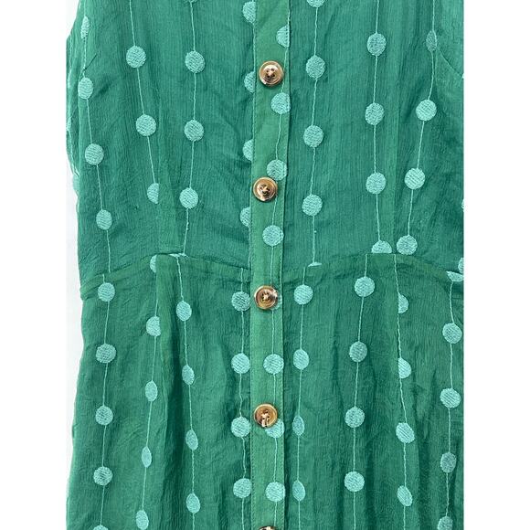 House of Harlow 1960 x Revolve 100% Silk Green Polka Dot Dress Size‎ Small - Picture 4 of 5